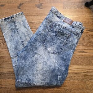 Denim Co. Men's Washed Blue Straight Jeans